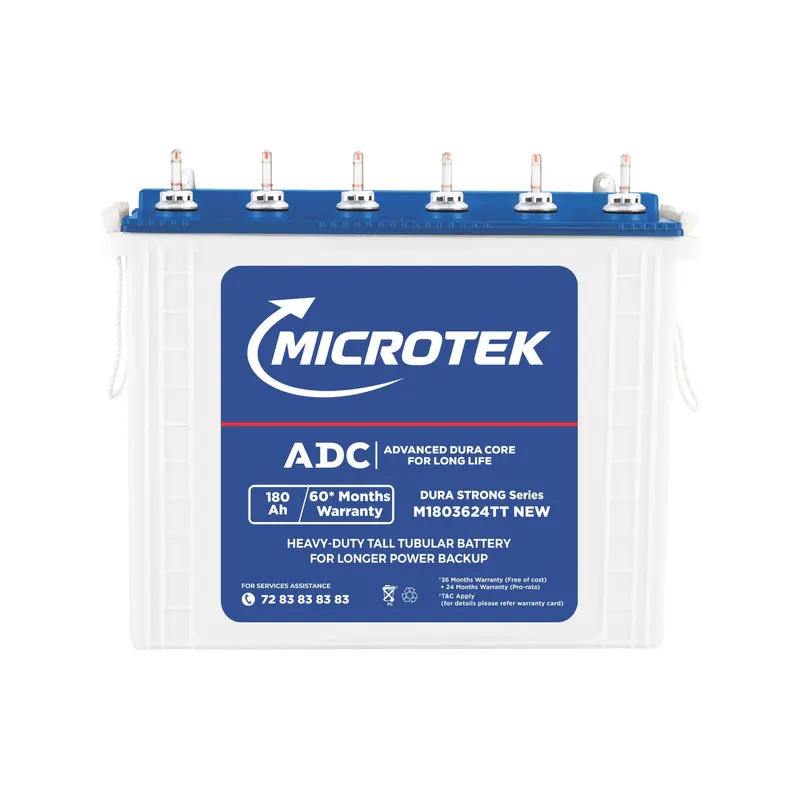 Microtek Dura Strong M1803624TT | 180AH Tall Tubular Inverter Battery with ADC Technology