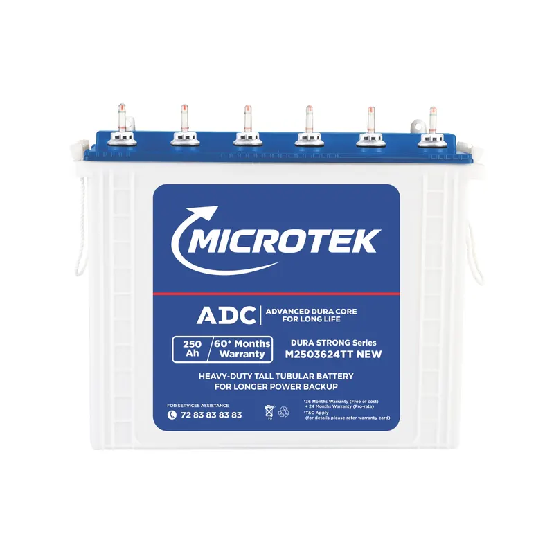 Microtek Dura Strong M2503624TT | 250Ah Tall Tubular Inverter Battery with ADC Technology