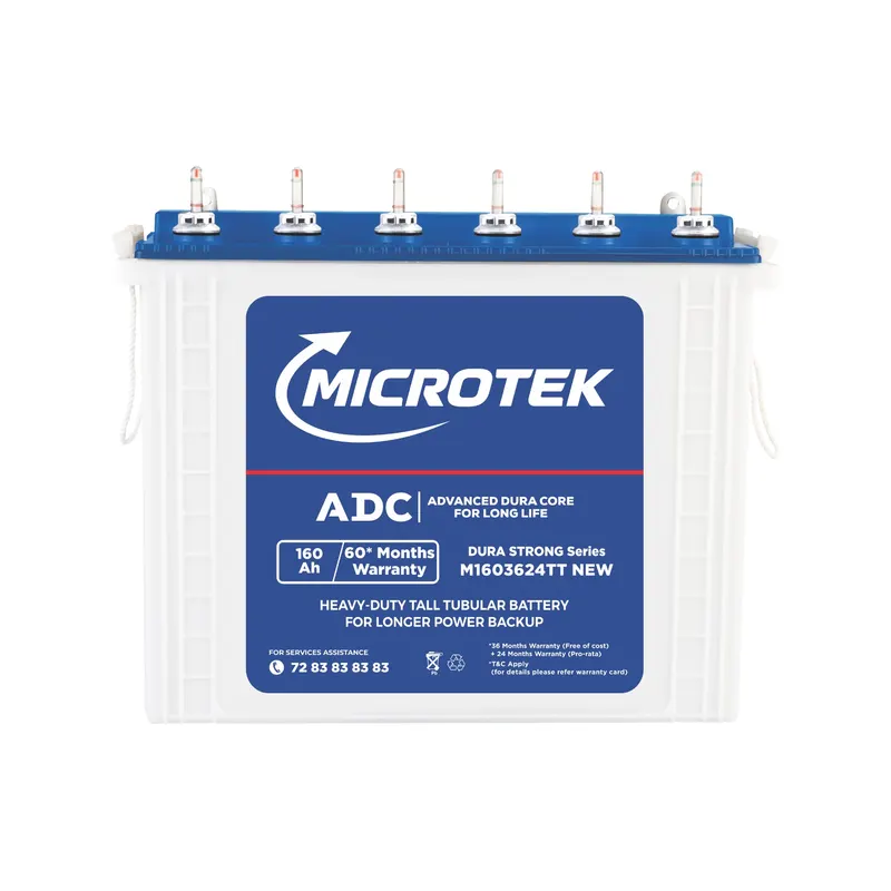 Microtek Dura Strong M1603624TT | 160Ah Tall Tubular Inverter Battery with ADC Technology